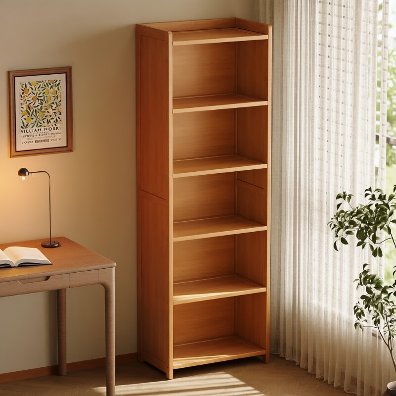 书架卧室落地书柜靠墙转角置物架收纳书架子多层客厅储物床头楠竹