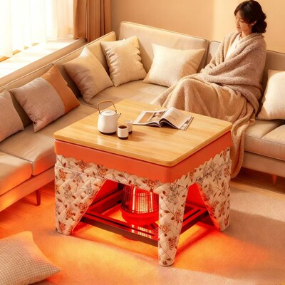 烤火桌子家用正方形简易多功能餐桌冬季取暖桌折叠烤火架桌面火炉