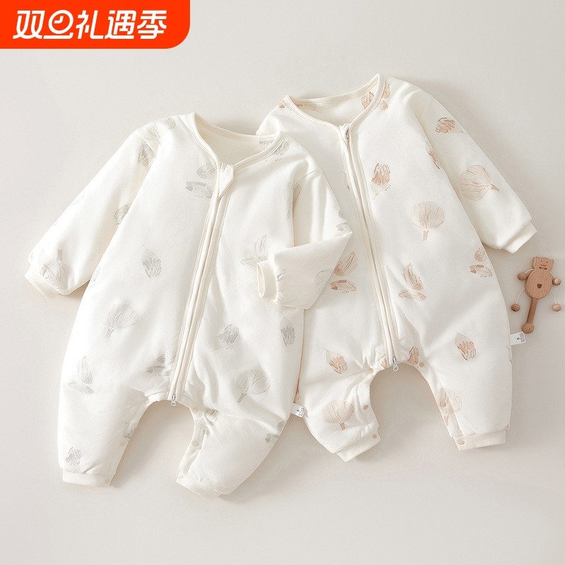婴儿睡袋加厚夹棉儿童宝宝防踢被秋冬款分腿睡袋拉链式多功能
