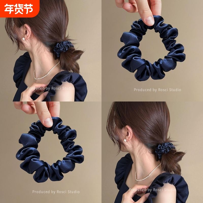 缎面大肠发圈头花头饰发饰2025新款慵懒低丸子头发绳纯色头绳新品,饰品/流行首饰/时尚饰品新,发饰,淘宝优惠券,粉丝福利购,淘宝优惠卷