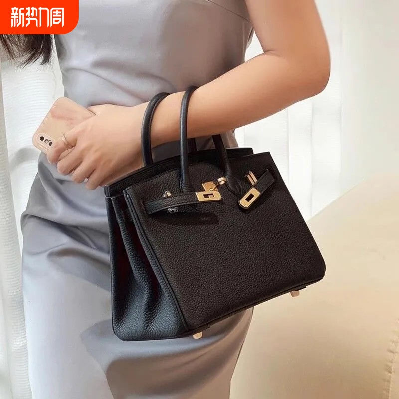 高级感2026新款真皮女包手提铂金凯莉包大容量女士轻奢单肩斜挎包