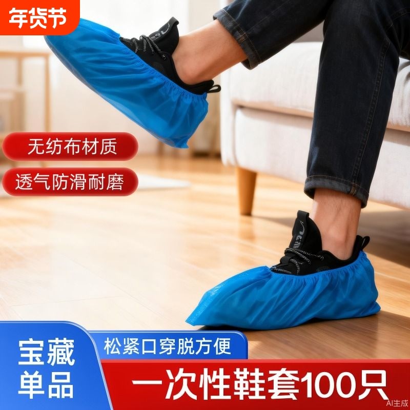一次性无纺布鞋套室内加厚耐磨防滑透气家用待客防尘工厂鞋套脚套,居家日用,鞋套,淘宝优惠券,粉丝福利购,淘宝优惠卷