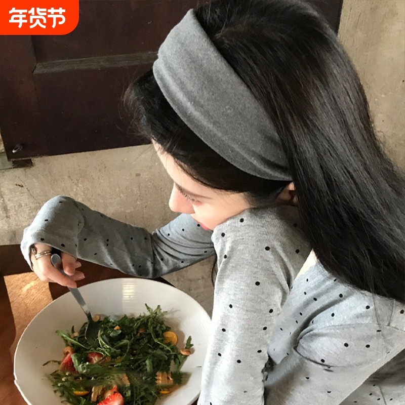 日常外戴宽边发卡发箍女2026新款秋冬高颅顶灰色发带时尚头箍头饰