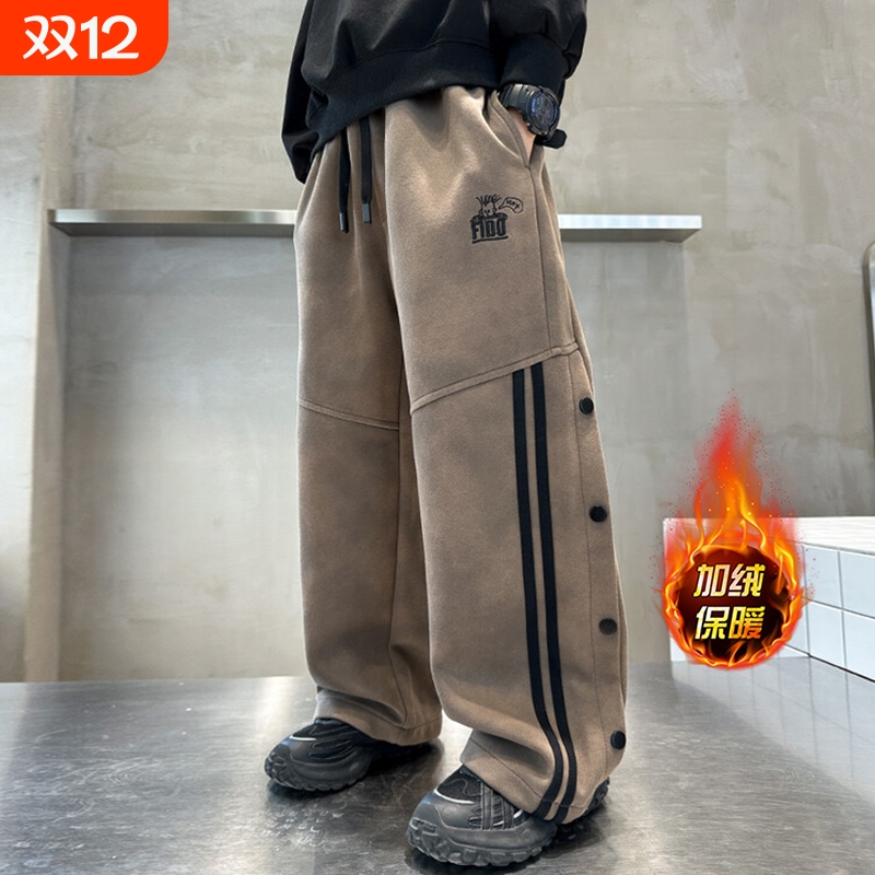 男童裤子春秋款2025新款中大童秋装长裤帅气阔腿裤秋款男孩运动裤