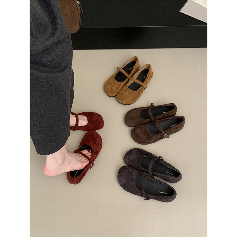 法式平底浅口单鞋女勃肯鞋2025新款秋季配裙子芭蕾舞玛丽珍豆豆鞋