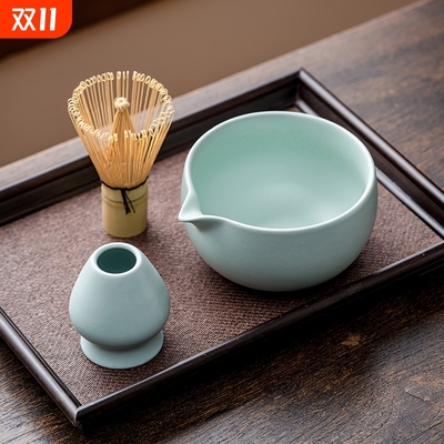 抹茶碗打抹茶工具抹茶刷日本点茶碗抹茶杯粉碗搅拌器茶筅器具套装