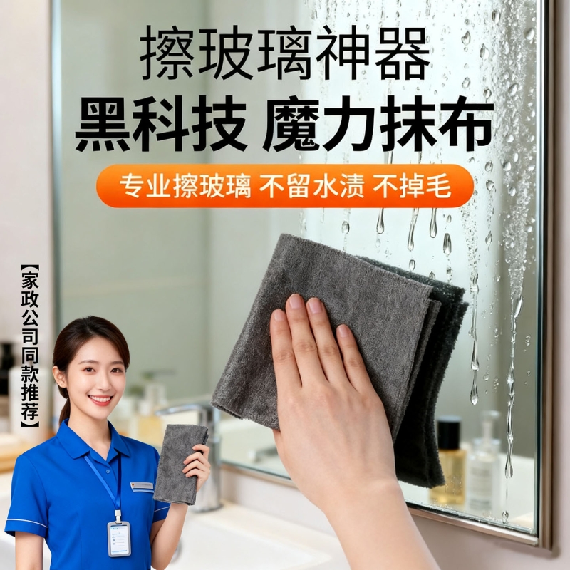 叮当日记魔力布擦玻璃专用抹布加厚无痕无水印擦镜子神器保洁家用