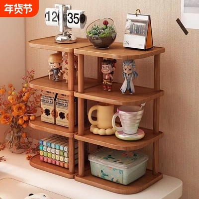 桌面置物架多层办公桌上转角整理架儿童小型收纳架子台面手办靠墙