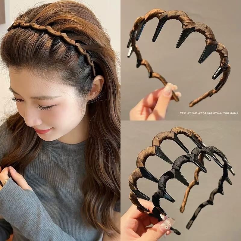 波浪发箍头箍女2025新款洗脸专用高颅顶带齿防滑压发发卡气质头饰