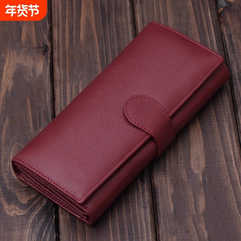 新款女士钱包多卡位大容量手拿包简约复古长款零钱包百搭皮夹钱夹