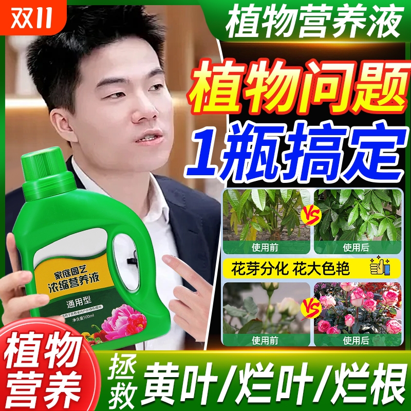 植物营养液通用型家用养花卉绿萝水培绿植多肉盆栽复活肥料室内