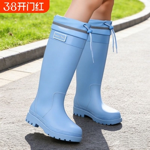 特高筒雨鞋女款水鞋时尚外穿防水加绒保暖成人雨林徒步防滑胶雨靴