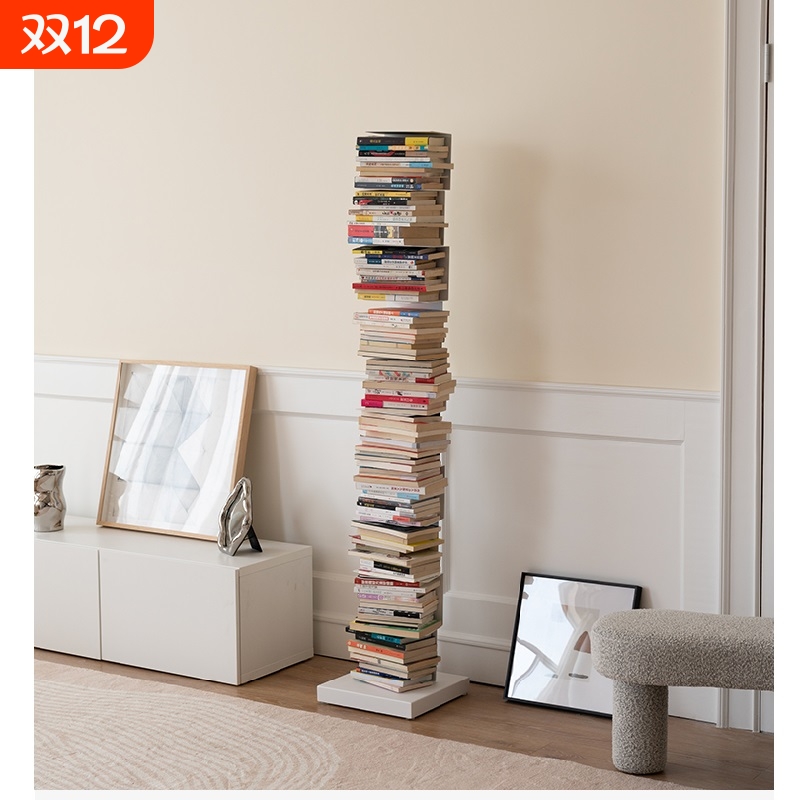 隐形书架落地置物架铁艺简易书柜客厅一体靠墙书本收纳架上墙桌面