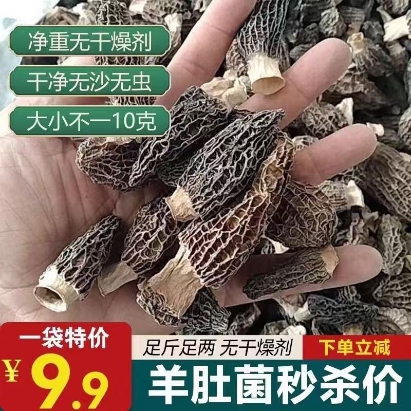 云南羊肚菌干货官方旗舰店正品纯干儿童菇蘑一斤非特级野生新鲜