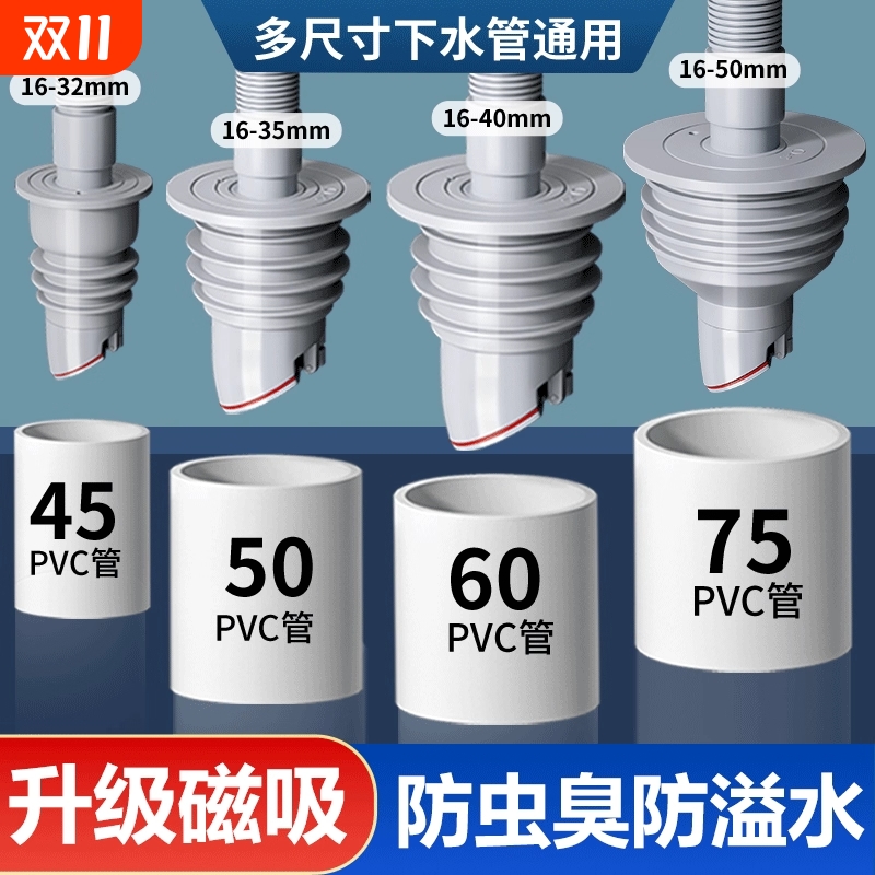 厨房下水管密封塞洗衣机排水管道