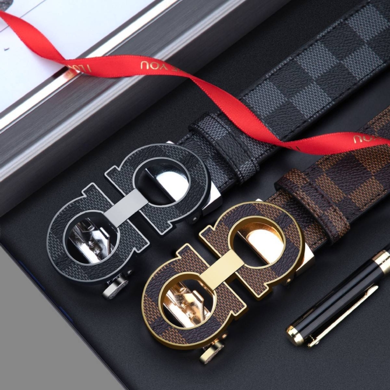 爱马男仕香港潮牌男士真皮自动扣皮带年轻时尚休闲腰带头层牛皮