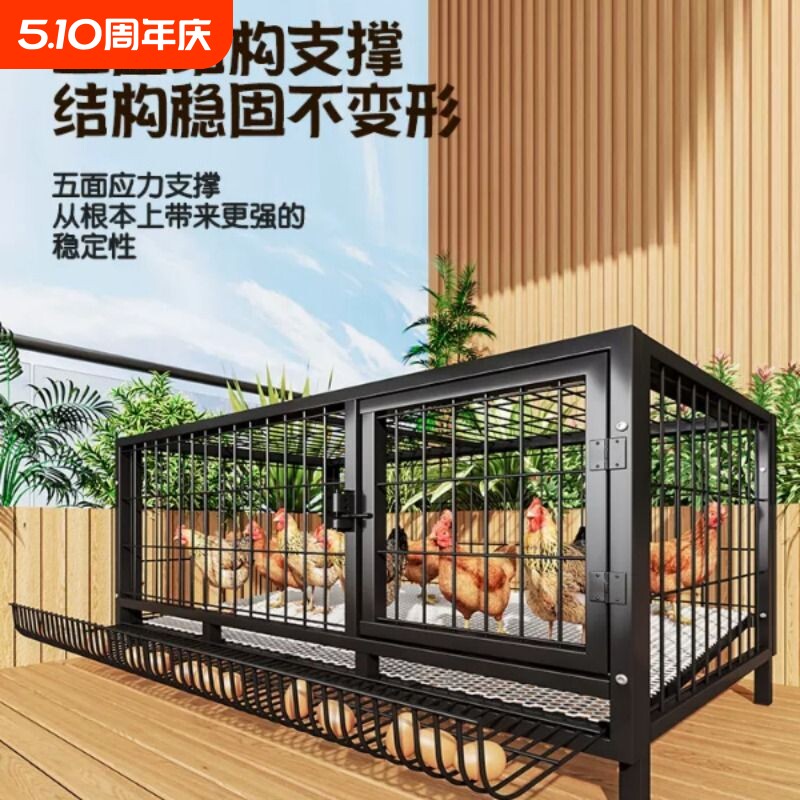 鸡笼子家用室外大号方管防雨农村密网防黄鼠狼自动清粪小鸡养殖笼