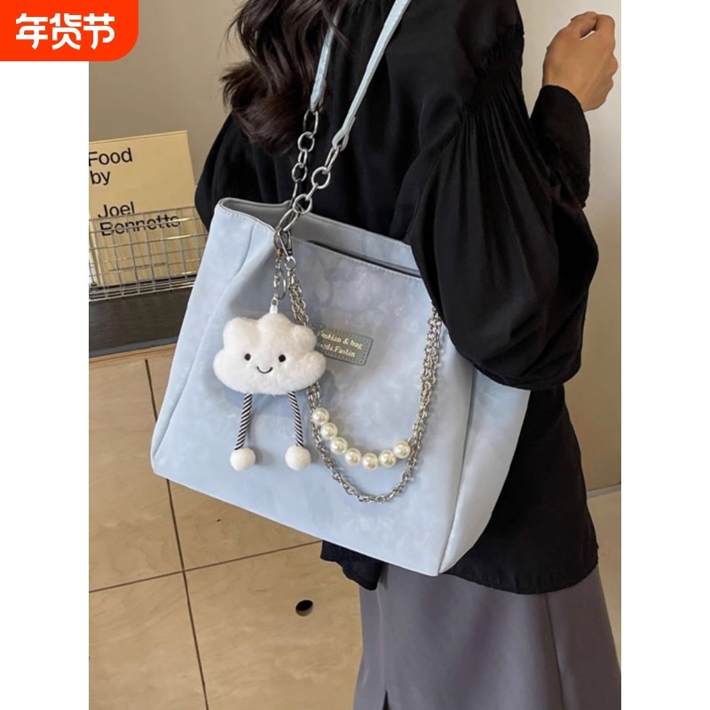 瑶晓鱼大容量通勤包包女夏季2024新款休闲单肩包大学生上课托特包,箱包皮具/热销女包/男包,通用款女包,淘宝优惠券,粉丝福利购,淘宝优惠卷