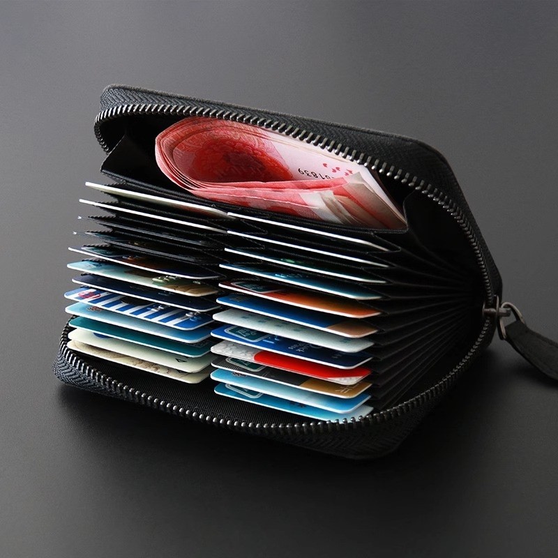 卡包男大容量风琴高级感翻毛皮驾驶证卡套钱夹一体手包证件收纳包