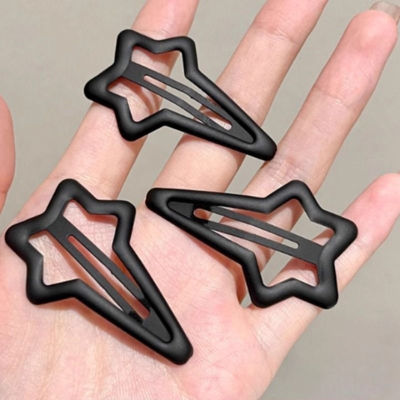 黑色简约侧边碎发刘海夹子一字夹发夹整理新款碎发女发卡头饰神器