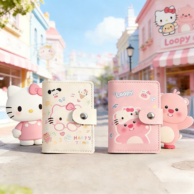 2026新款凯蒂猫卡包女可爱多卡位证件零钱包简约小巧拉链闺蜜卡套