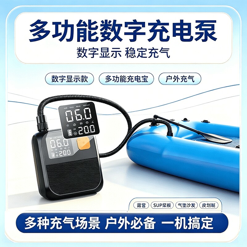 户外必备大容量充电泵帐篷船板图片