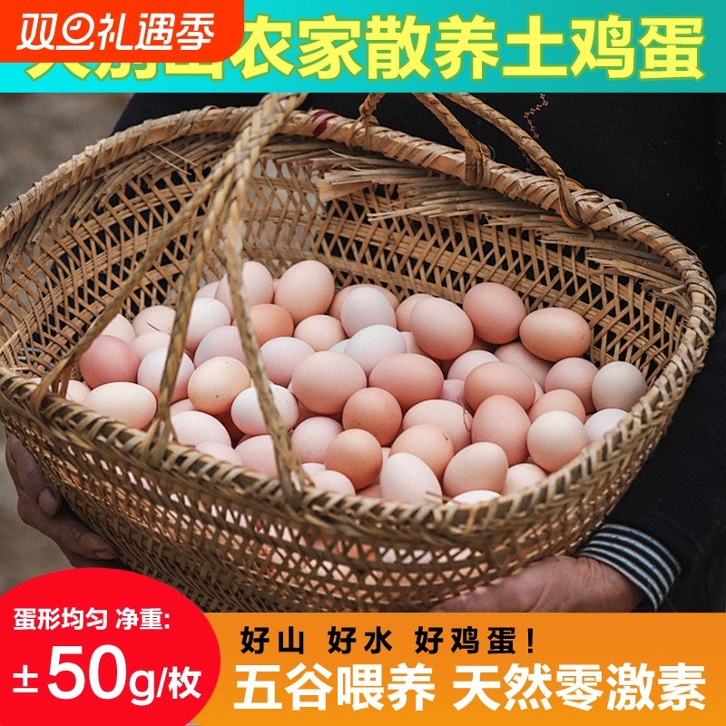 正宗土鸡蛋大别山农家散养谷物鲜蛋无腥无抗孕妇儿童营养新鲜鸡蛋