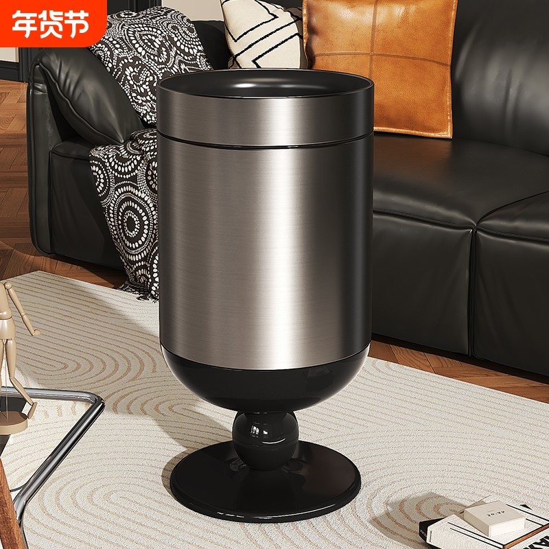 垃圾桶家用客厅轻奢2026新款高脚杯内外双桶高颜值免弯腰可移动,家庭/个人清洁工具,垃圾桶,淘宝优惠券,粉丝福利购,淘宝优惠卷
