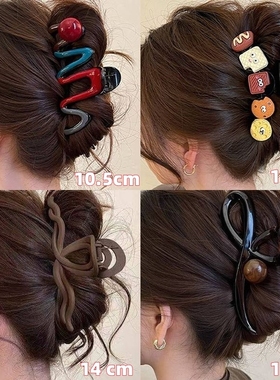 设计款波浪珍珠头发抓夹大号鲨鱼夹发夹女新款高级感夹子秋冬发饰