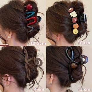 设计款 高级感夹子秋冬发饰 波浪珍珠头发抓夹大号鲨鱼夹发夹女新款