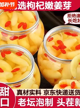 正宗枸杞泡姜嫩姜芽新鲜嫩生姜腌制下饭菜山东特产糖醋泡姜片酸甜