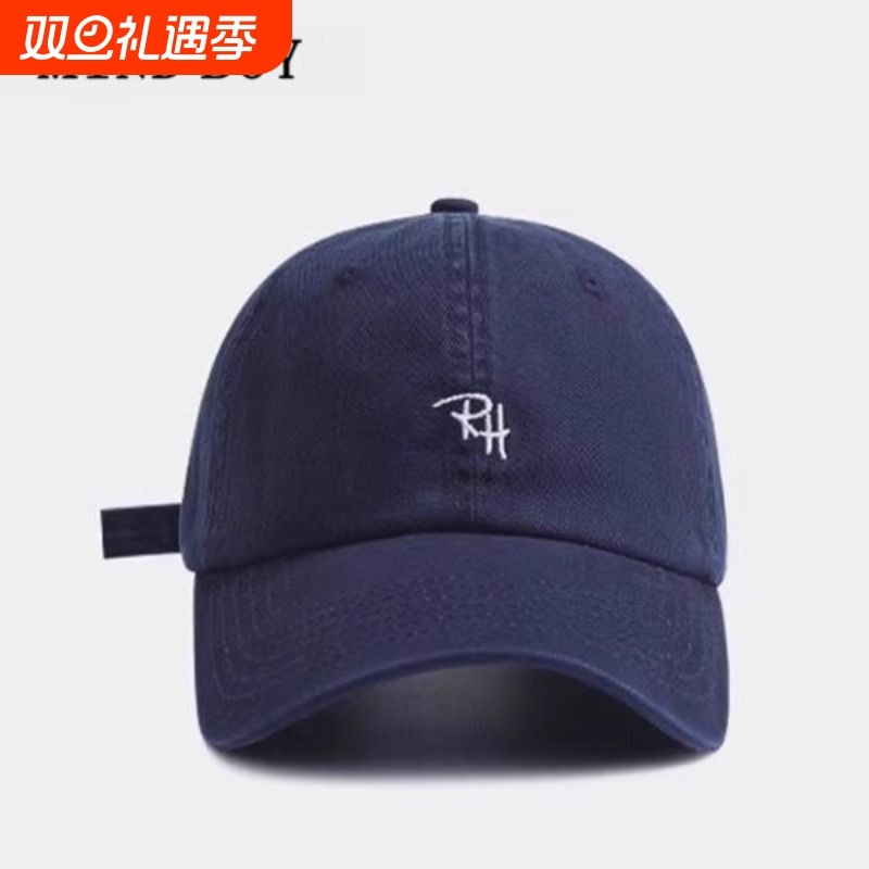 显脸小鸭舌帽女简约百搭字母刺绣棒球帽男女韩版潮牌软顶新款帽子