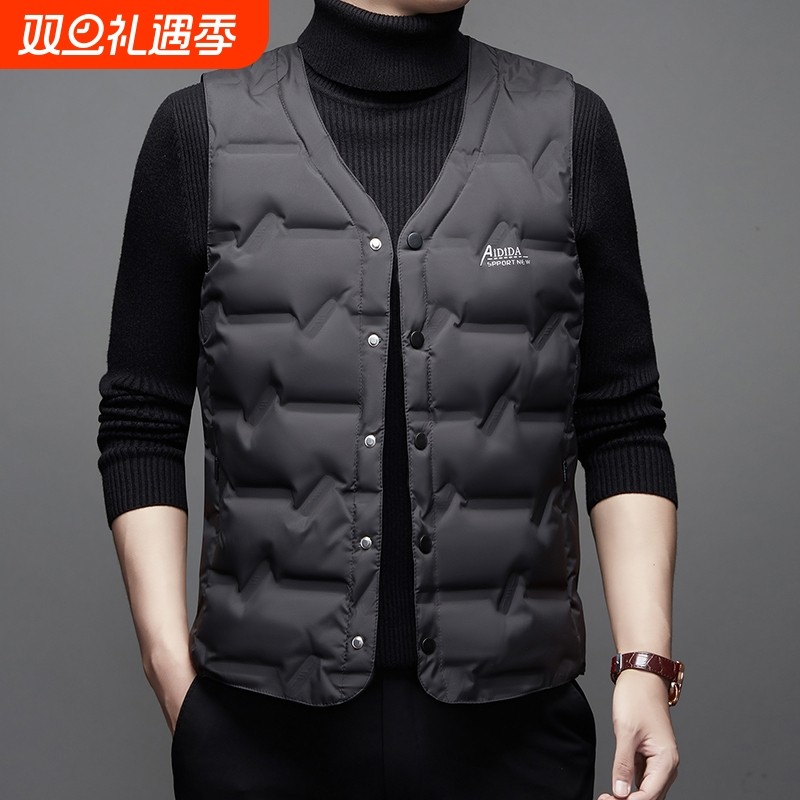 男士羽绒马甲2025新款冬季大码保暖背心中老年轻薄马夹羽绒服内胆