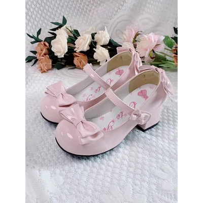 心萌少女原创Lolita高跟鞋茶会千金优雅圆头全皮中跟洛丽塔小皮鞋