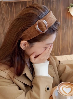 韩系美拉德圆环宽边发箍女