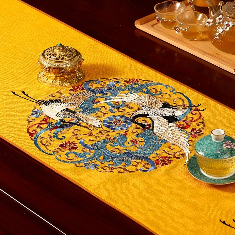桌旗中式新中式禅意茶桌垫布茶几布茶席防水防滑茶台布艺长条高档
