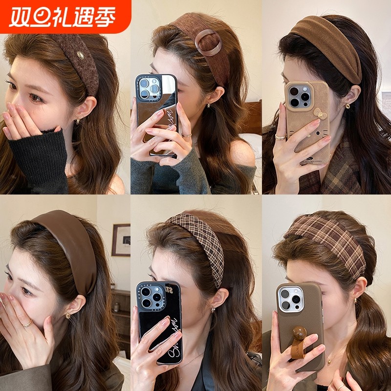 秋冬高颅顶宽边发箍女2026新款冬发卡高级感洋气时尚压发头箍头饰