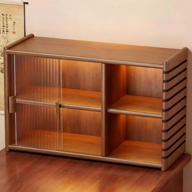 杯架实木杯收纳餐桌台面收纳柜桌面餐边柜置物架水杯咖啡杯架玻璃