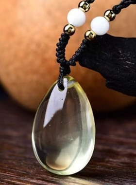 天然黄水晶水滴形吊坠通用