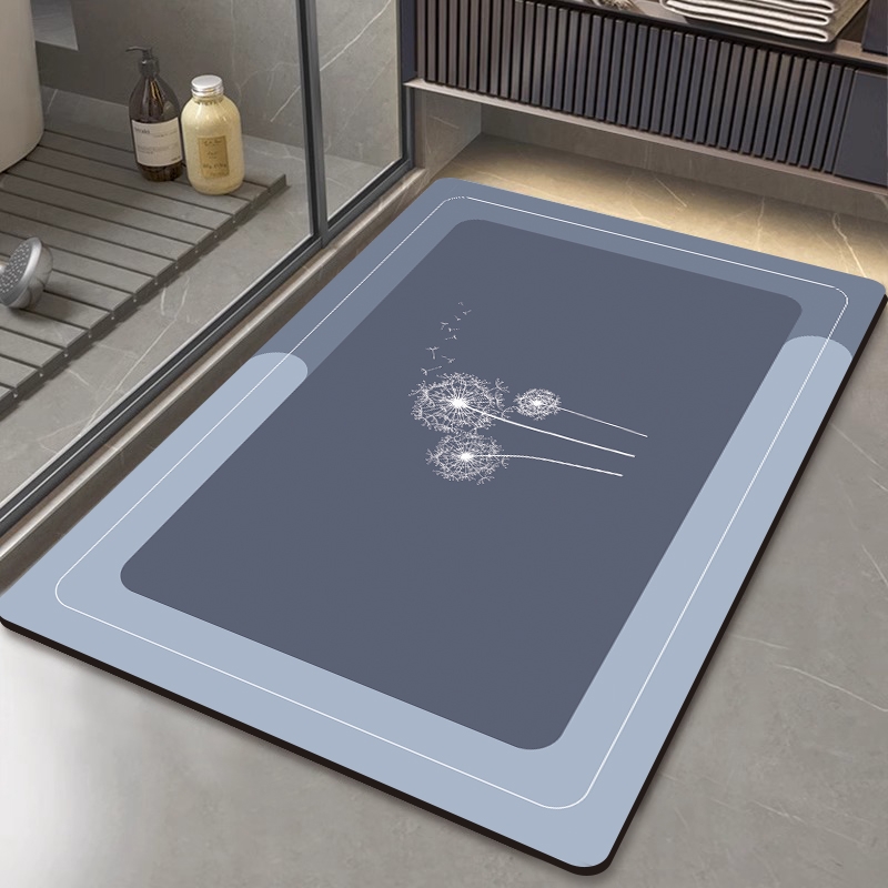 卫生间地垫硅藻泥浴室吸水脚垫防滑速干卡通家用厕所门口进门地毯