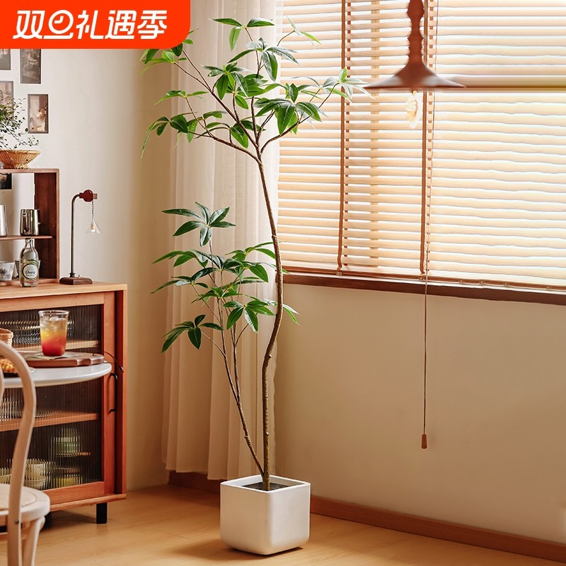 森空间仿真绿植室内客厅发财树植物大盆栽轻奢高级感软装摆件氛围