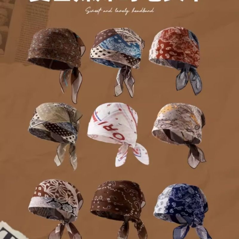 Y2K美式复古头巾2025新款千禧辣妹潮男街舞hiphop方巾丝