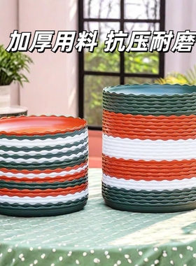 圆形塑料托盘大型号花盆底盘红白色底碟盆栽可移动接水盘底部树脂