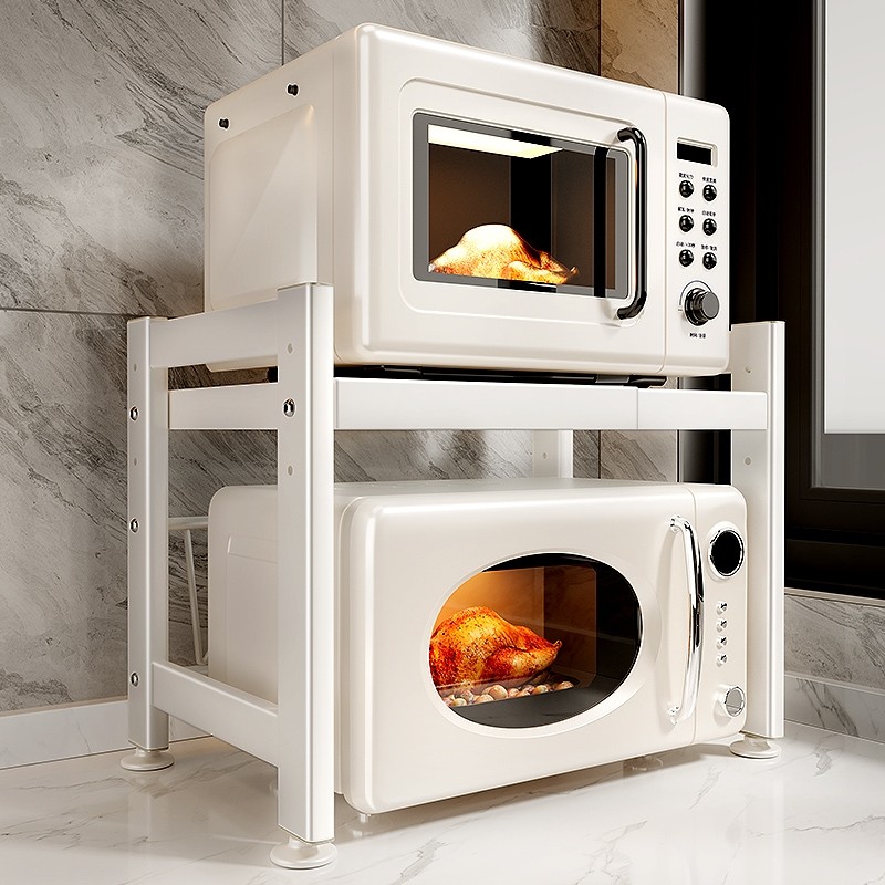 厨房微波炉置物架多功能台面支架家用电器烤箱电饭煲收纳架子伸缩