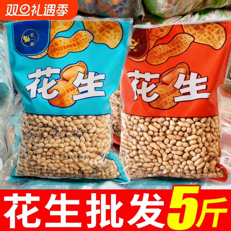 五香花生5斤批发山东蒜香花生新鲜带壳炒货熟瓜子零食结婚用原味