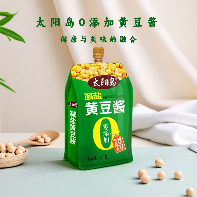 太阳岛零添加黄豆酱450g无添加0添加非转基因大豆东北大酱咸口
