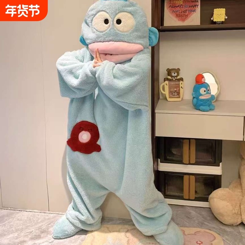 趣味多巴胺超萌卡通丑鱼休闲服可爱居家推荐加厚保暖可外穿睡衣