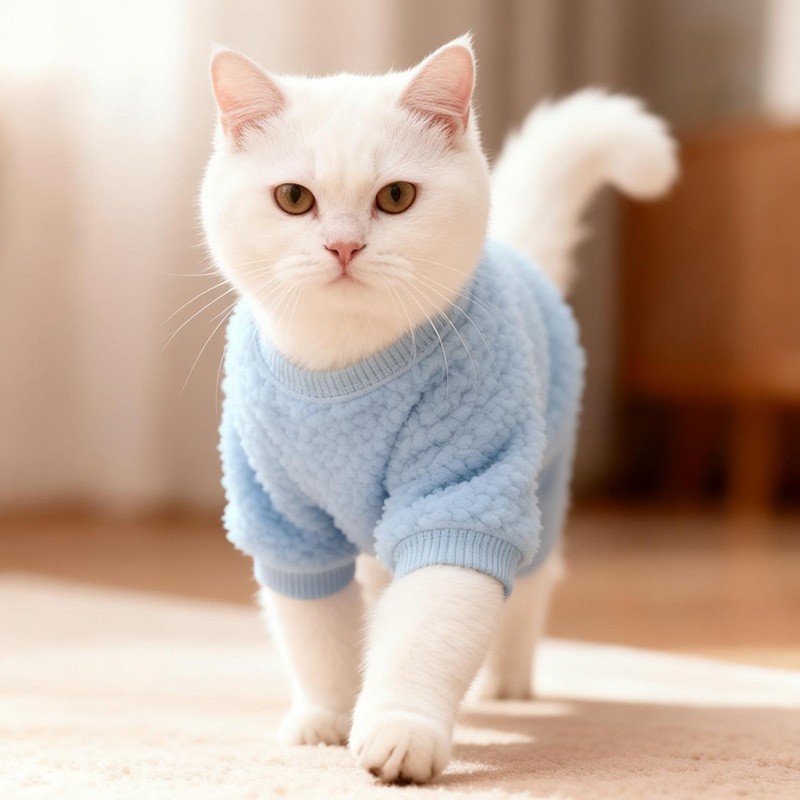 猫咪衣服冬装防掉毛加厚四脚衣小猫可爱无毛德文猫衣服狗狗宠物衣