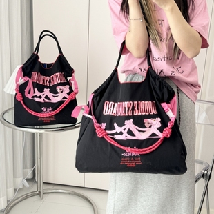 日本ball 手提单肩斜挎帆布包 chain刺绣粉红豹环保购物袋女包新款