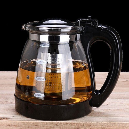 防爆花茶壶耐热玻璃茶具不锈钢过滤大容量水壶家用冲茶器开水直冲